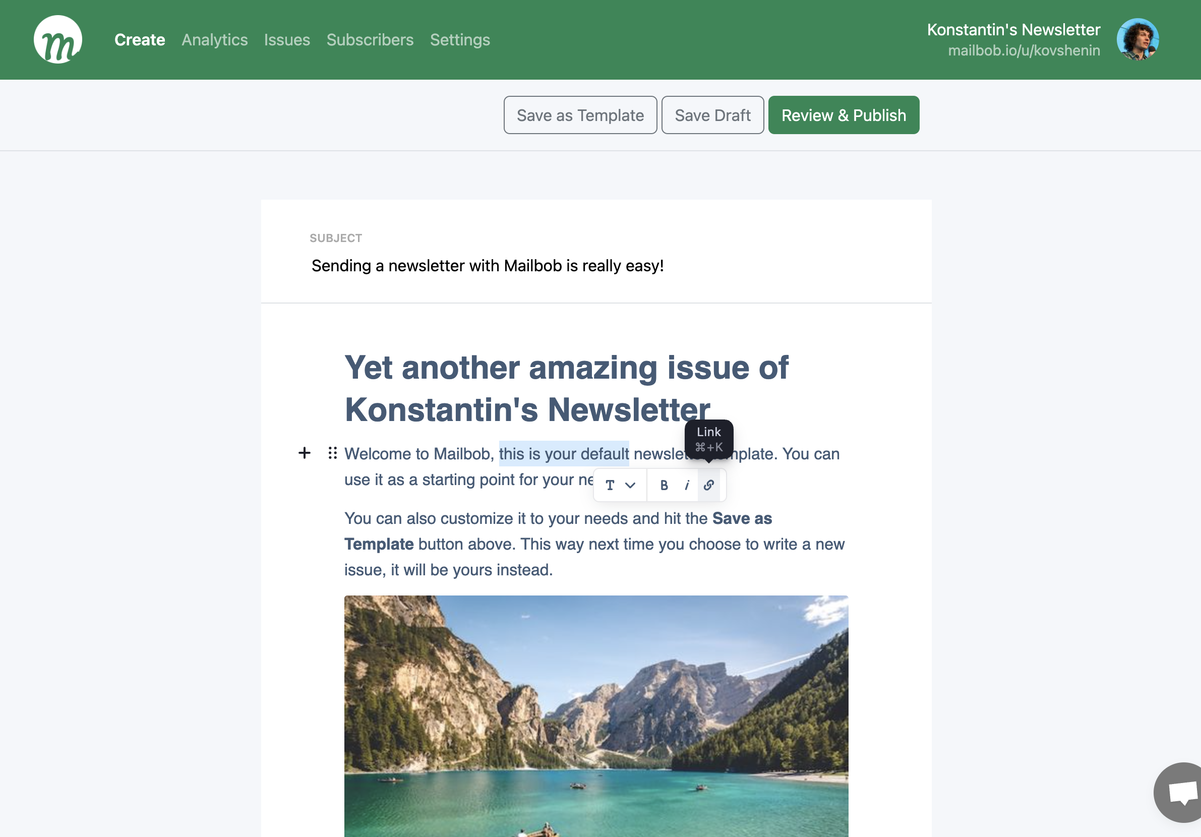 Mailbob: A simple alternative to TinyLetter